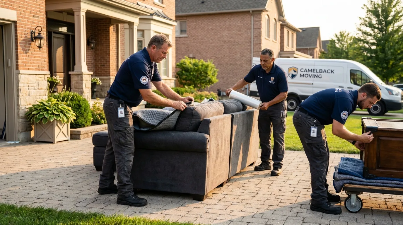Large estate moving crew wrapping furniture in Fort Valley, GA